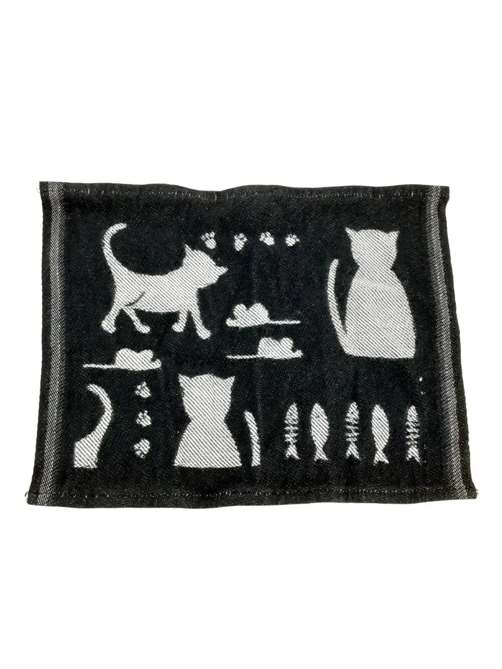 Ekelund Master Weavers Cat Cotton Bamboo Napkin Tapestry Wall Decor Black